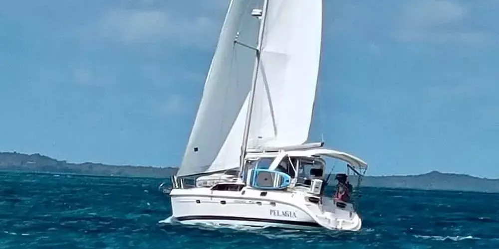 Pelagia sailing in the Caribbean